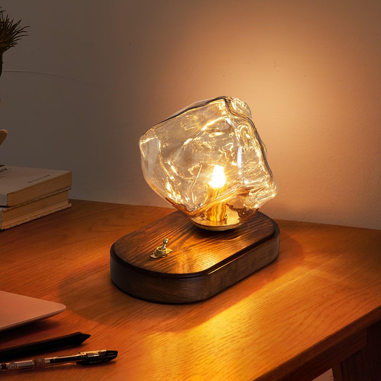 Ice stone glass table lamp