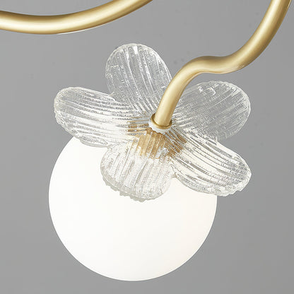 Glass chandelier with blossom flower