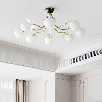 Glass chandelier with blossom flower