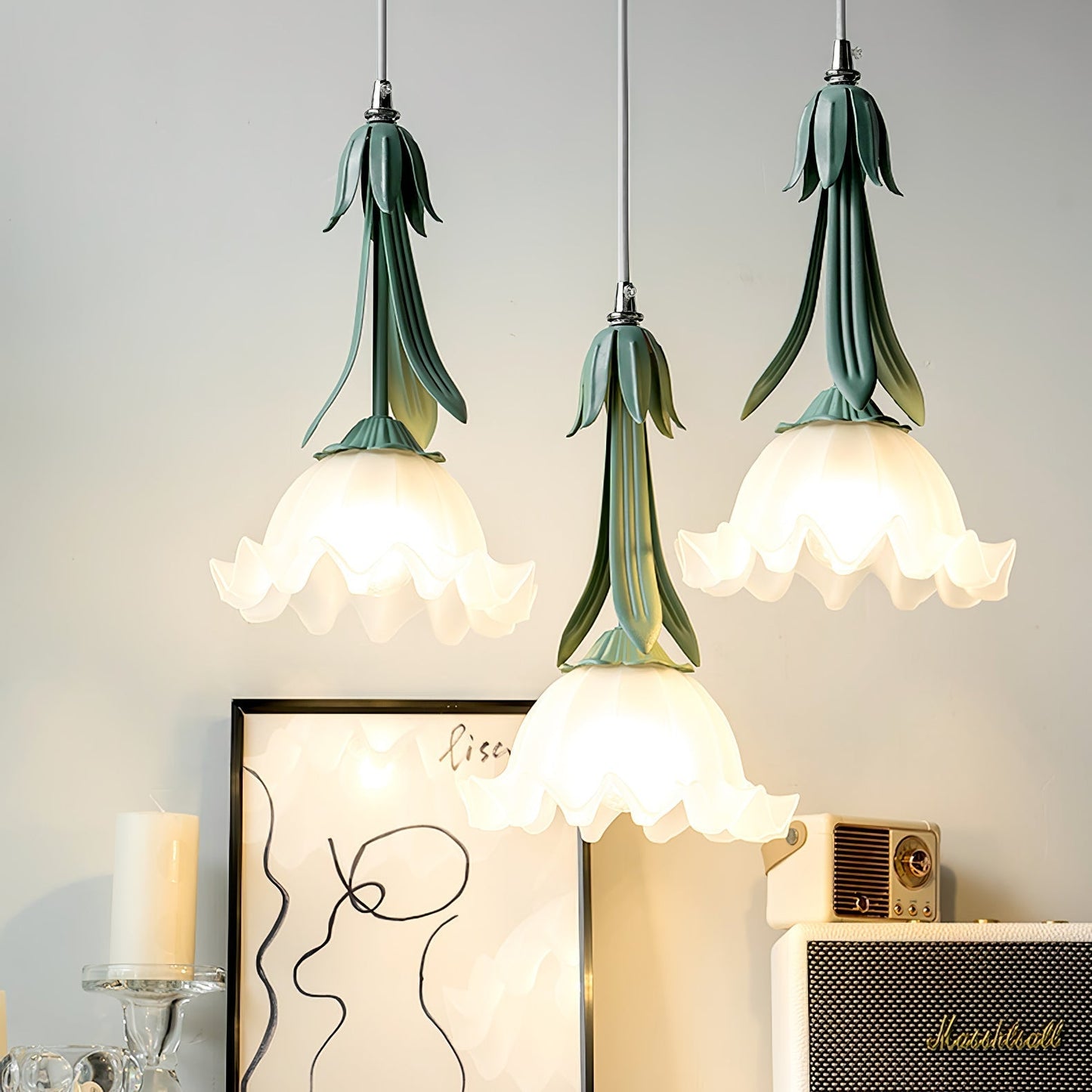 Lily of the valley pendant lamp