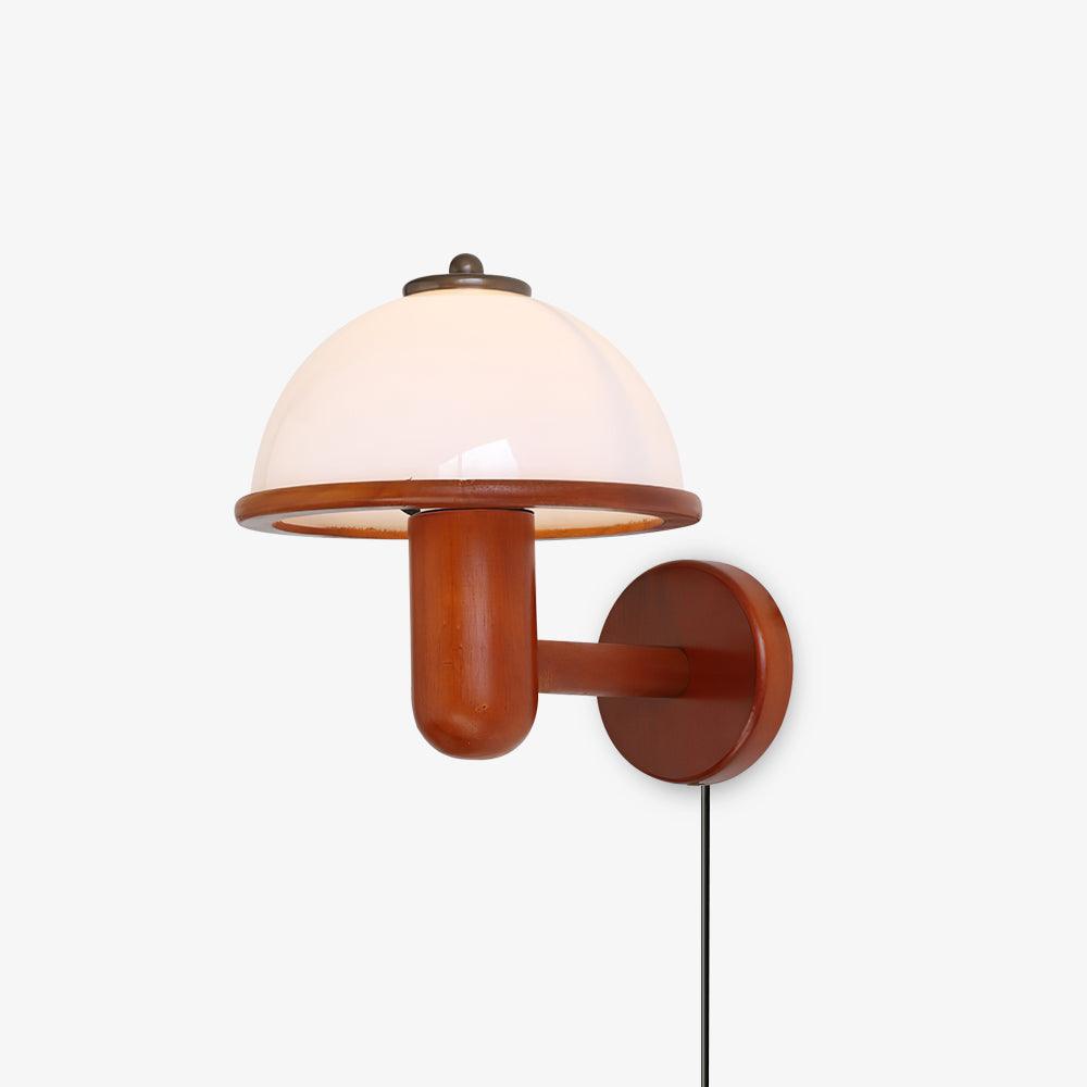 Mushroom wooden wall lamp 