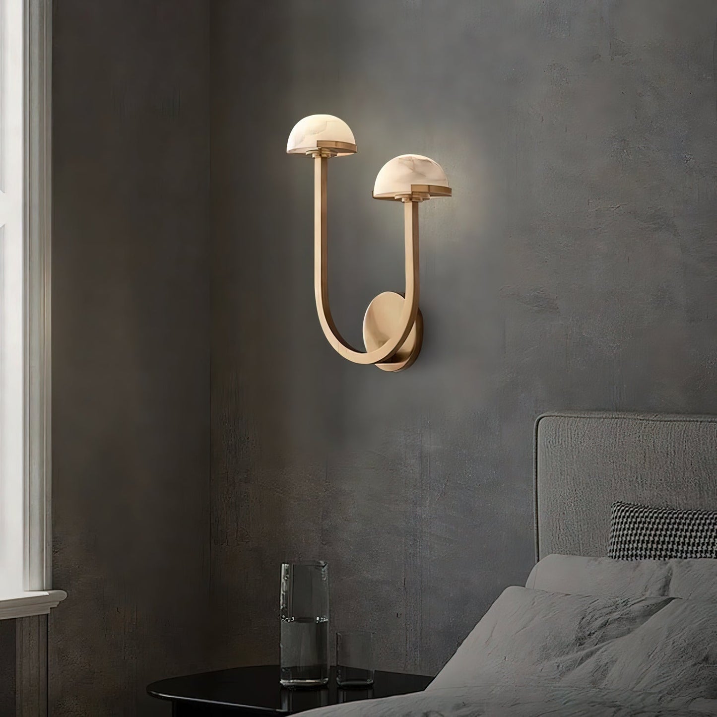 Mushroom alabaster wall lamp 