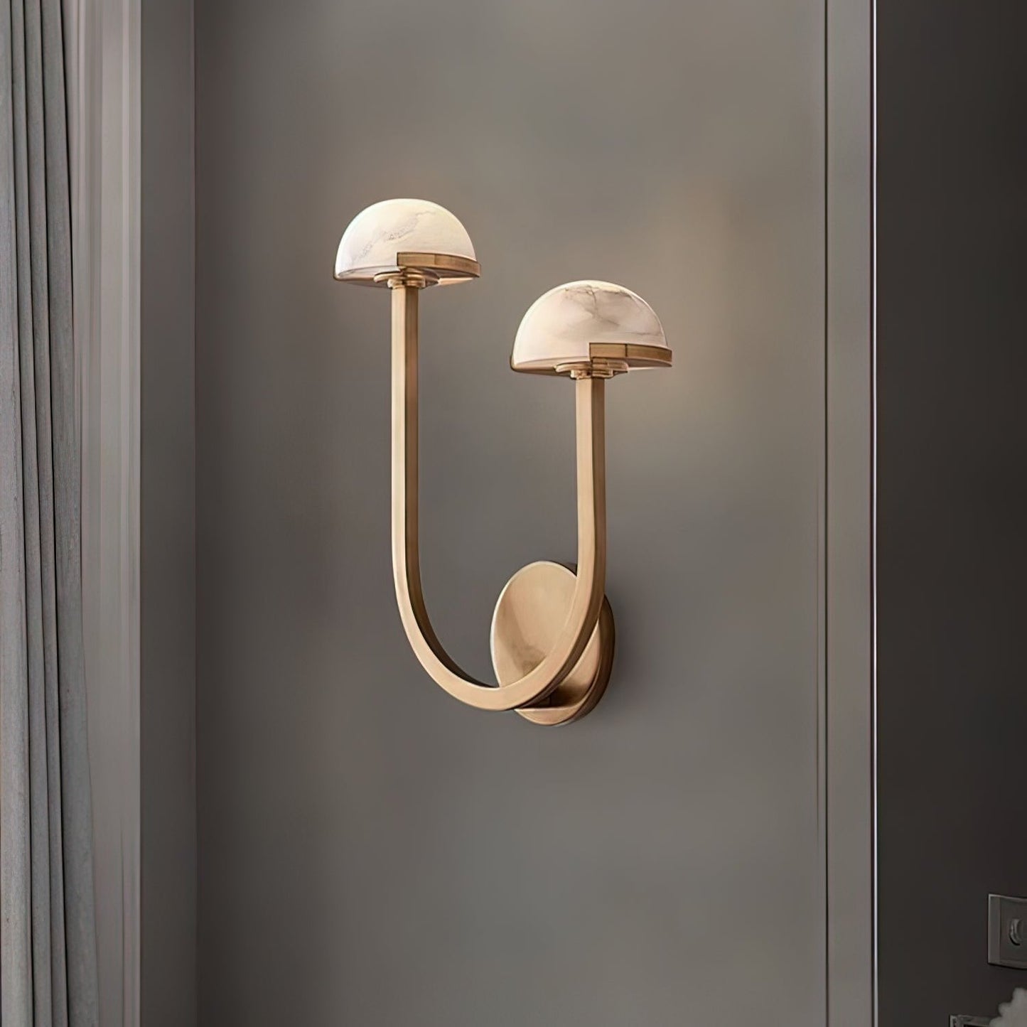 Mushroom alabaster wall lamp 