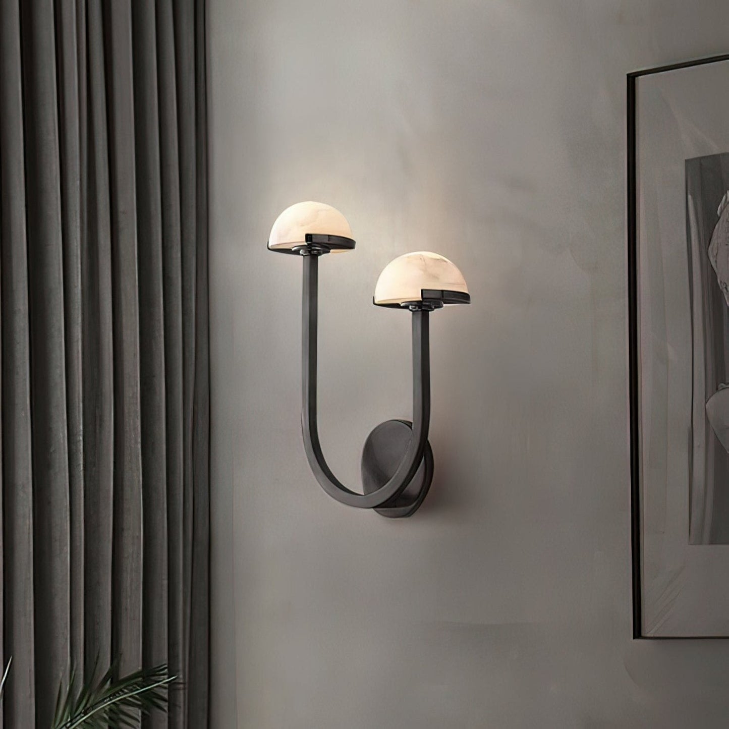 Mushroom alabaster wall lamp 