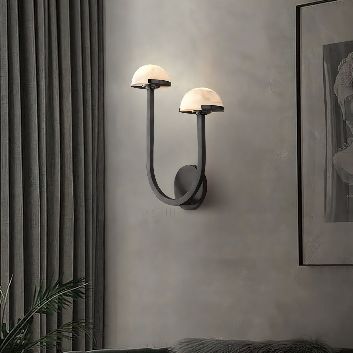 Mushroom alabaster wall lamp 