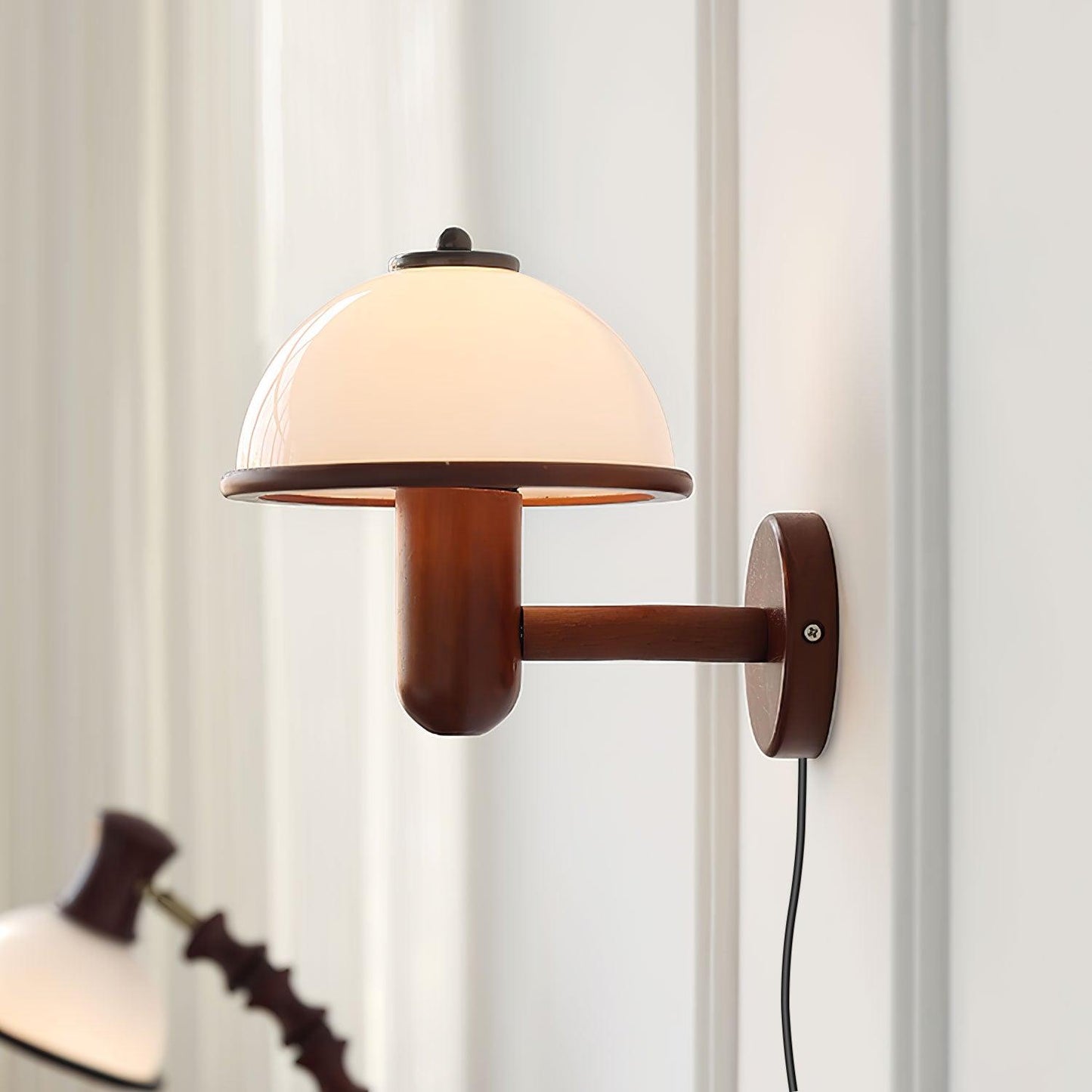 Mushroom wooden wall lamp 