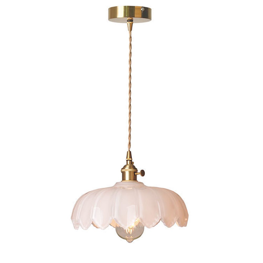 Vintage glass flower pendant lamp