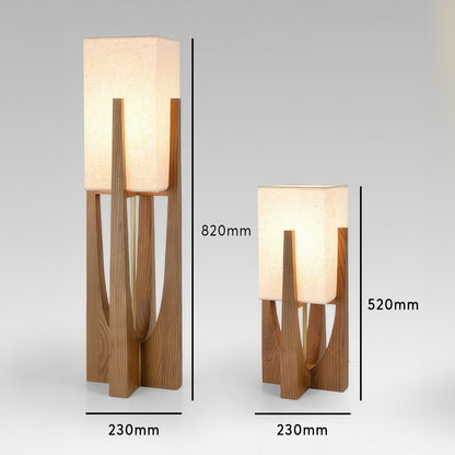 Japanese style walnut floor lamp simple solid wood lamp