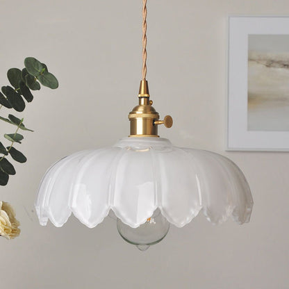 Vintage glass flower pendant lamp