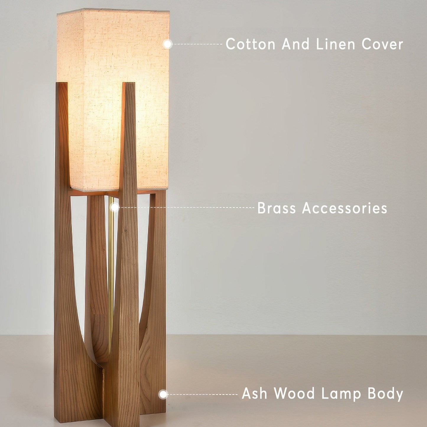 Japanese style walnut floor lamp simple solid wood lamp