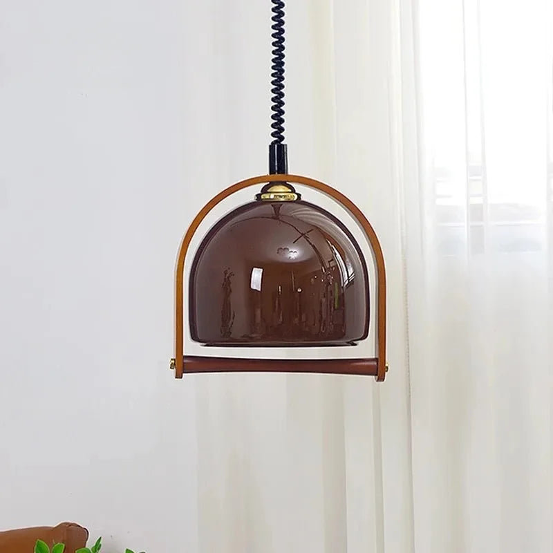 Vintage Bauhaus houten hanglampen