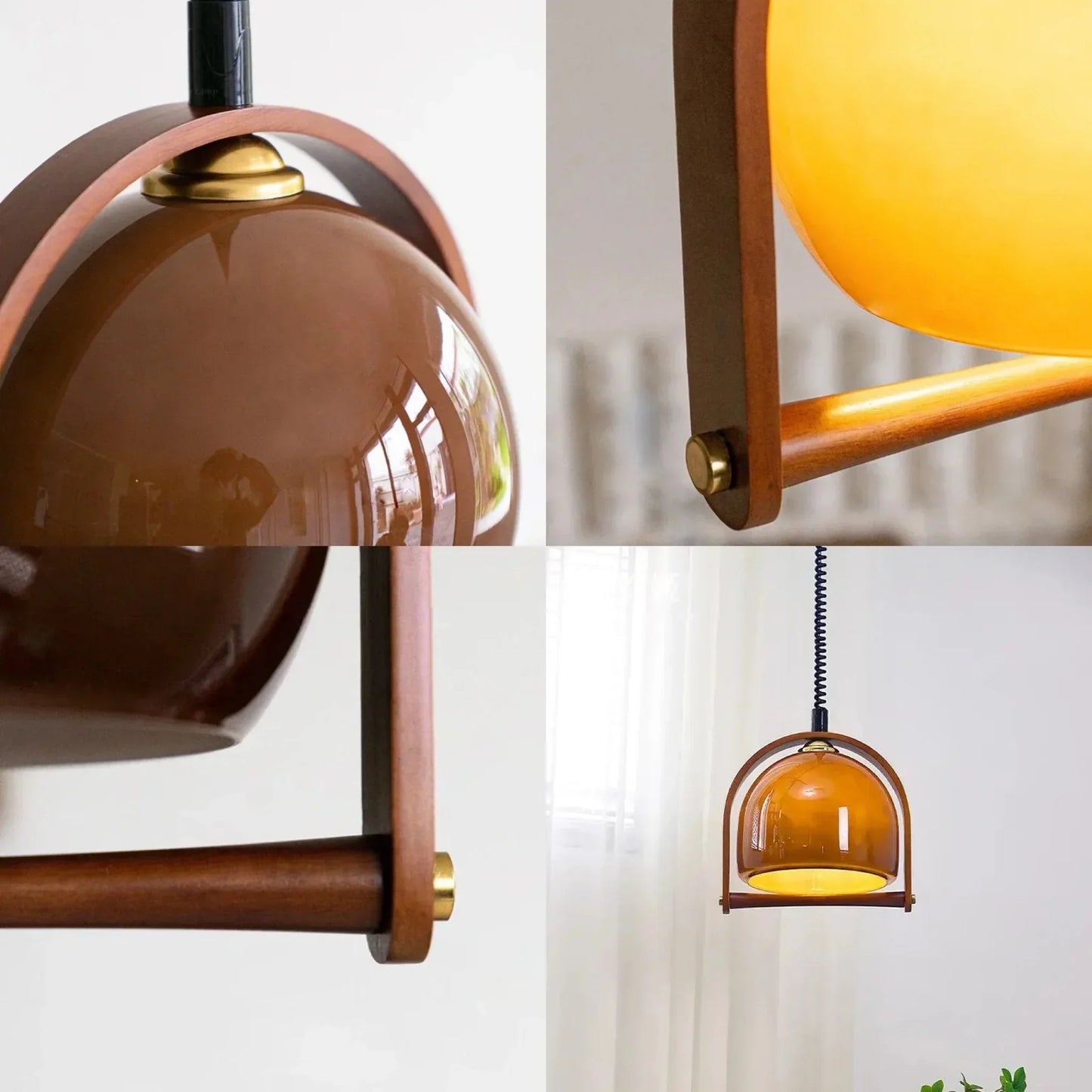 Vintage Bauhaus houten hanglampen