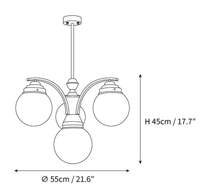 Retro Salamanca round glass chandeliers