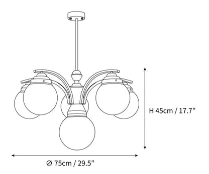 Retro Salamanca round glass chandeliers