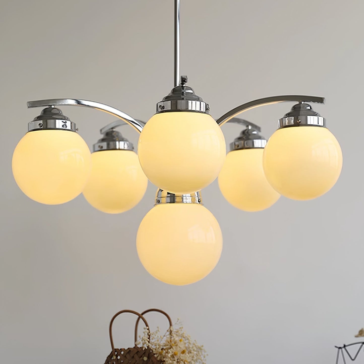 Retro Salamanca round glass chandeliers