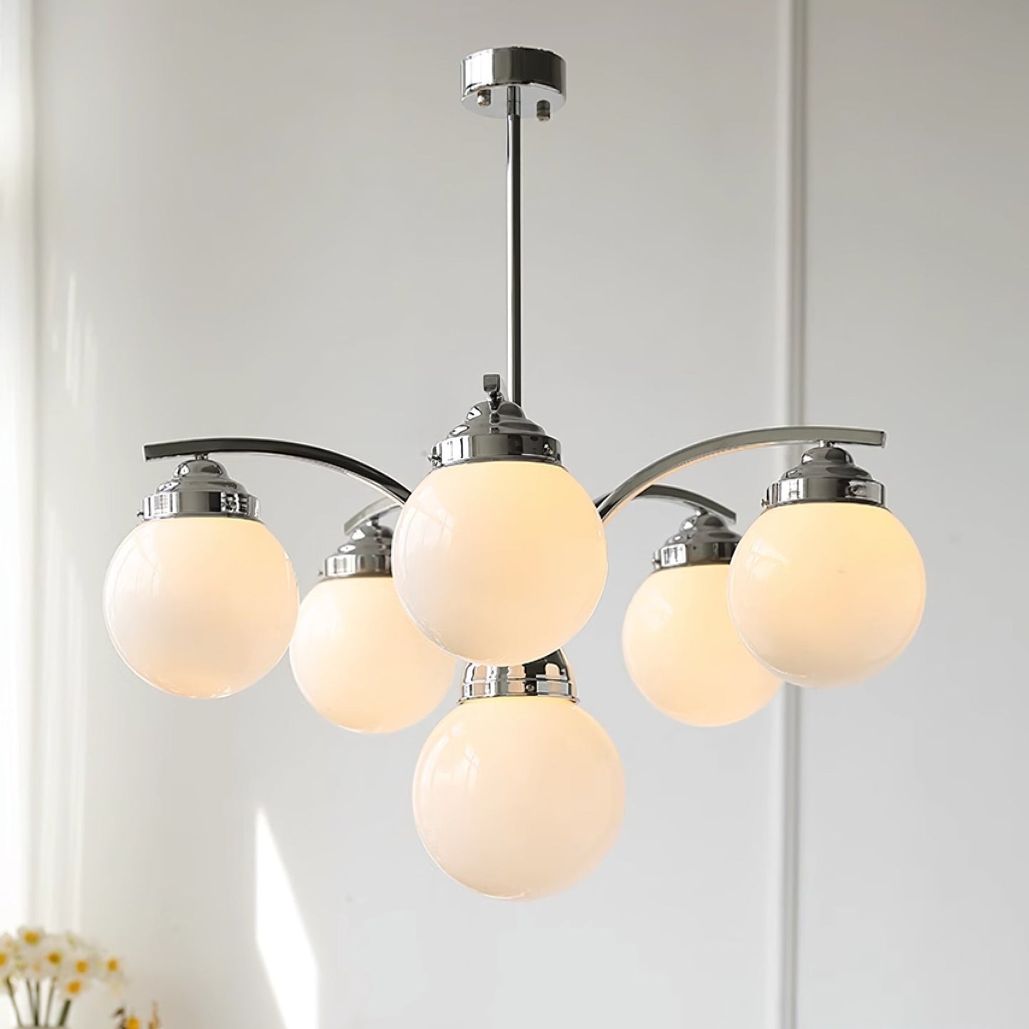 Retro Salamanca round glass chandeliers