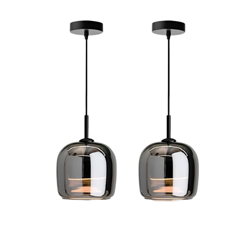 Scandinavian black glass pendant lamp