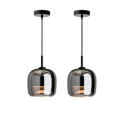 Scandinavian black glass pendant lamp