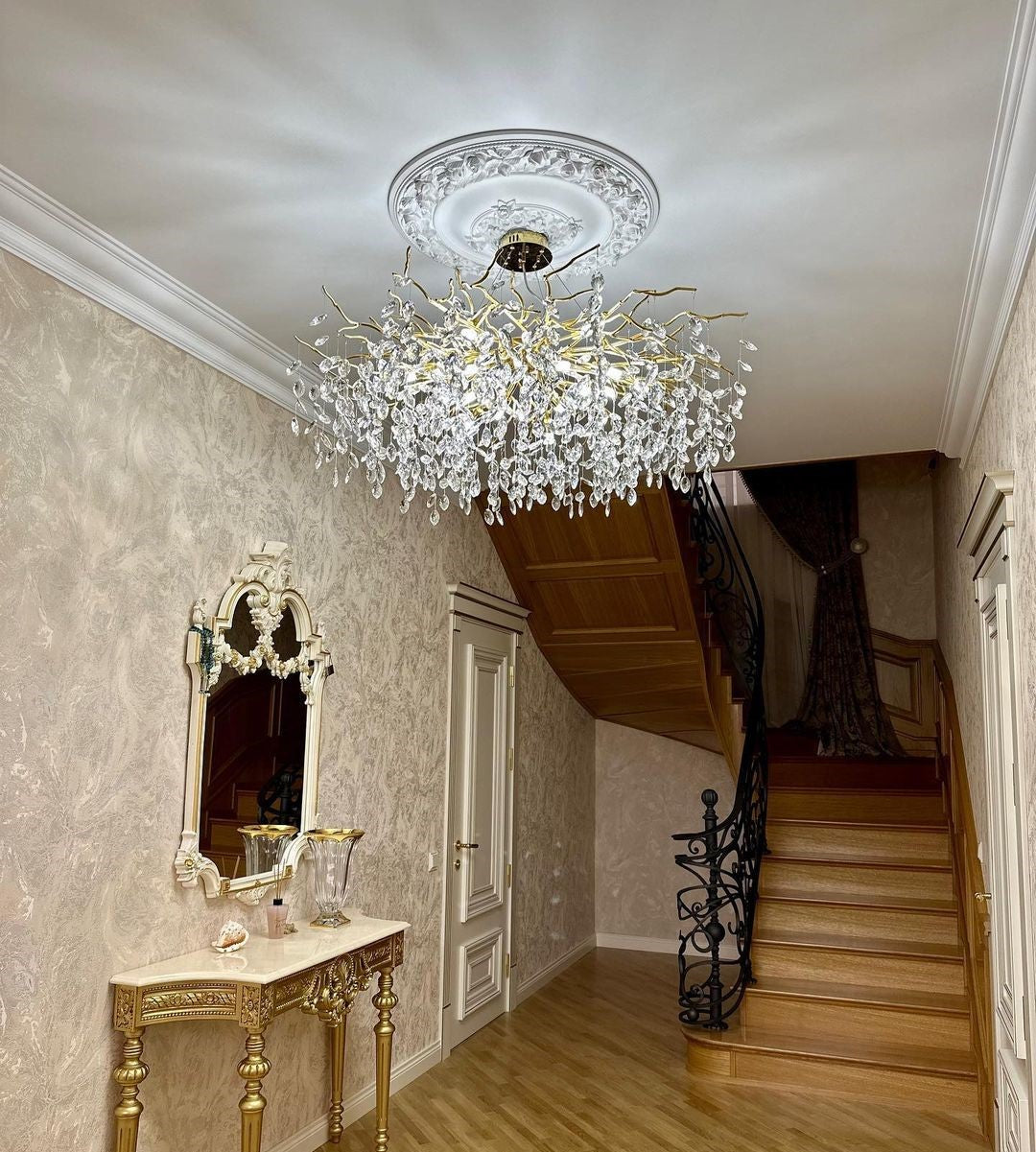 French branch crystal chandelier