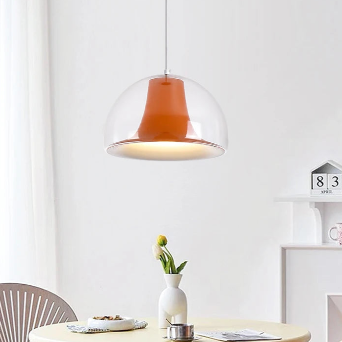 Semi-circular jellyfish glass pendant lamp