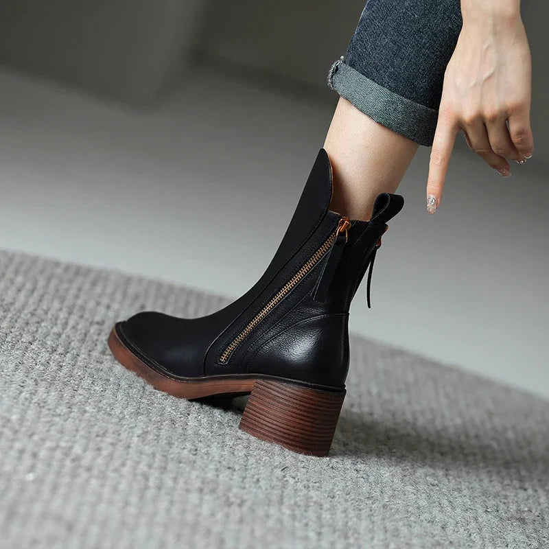 MARIE™ | LEATHER ANKLE BOOTS