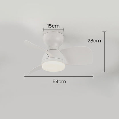 Simple stylish ceiling fan for bedroom with LED lighting 