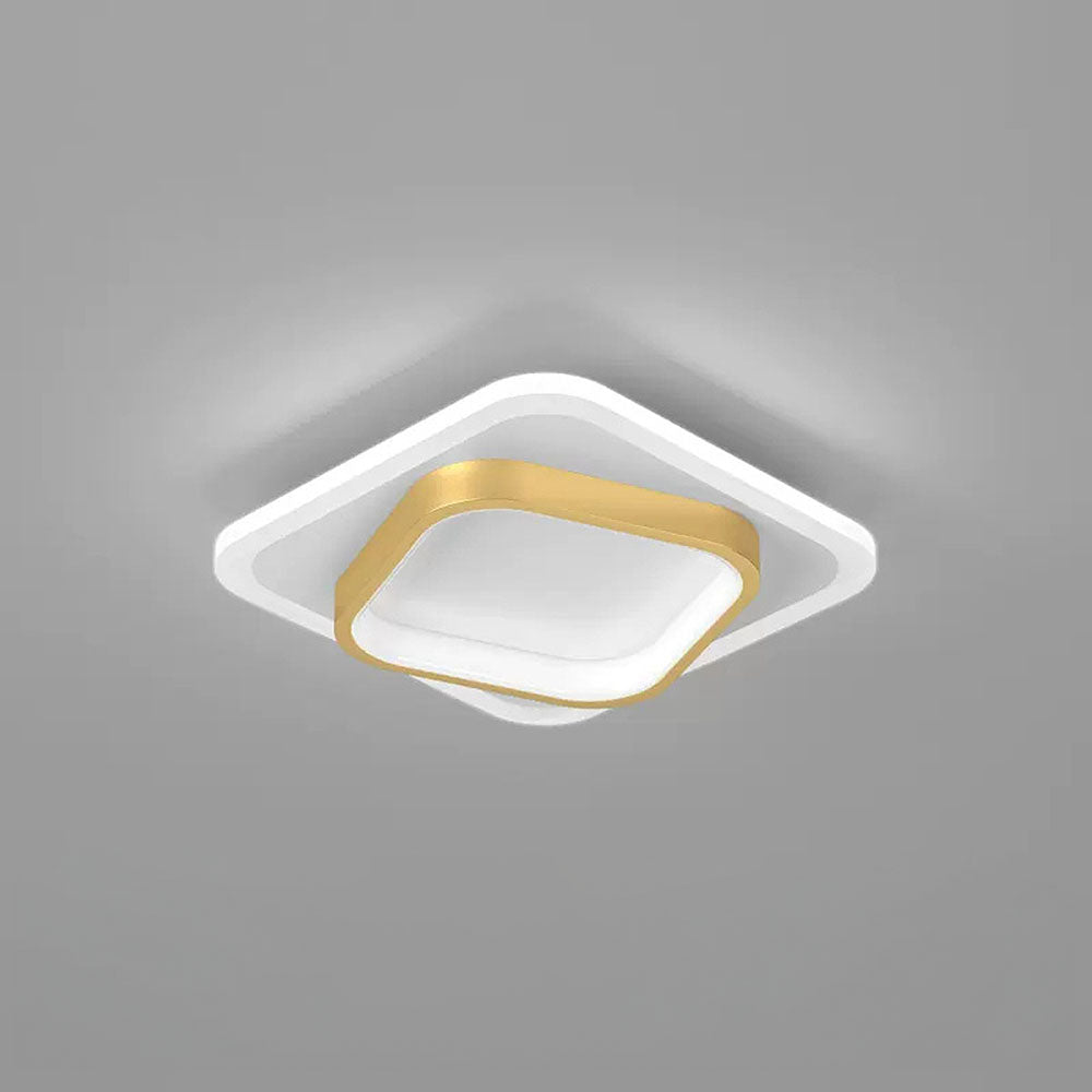 Square LED Golden Living Room Ceiling Light