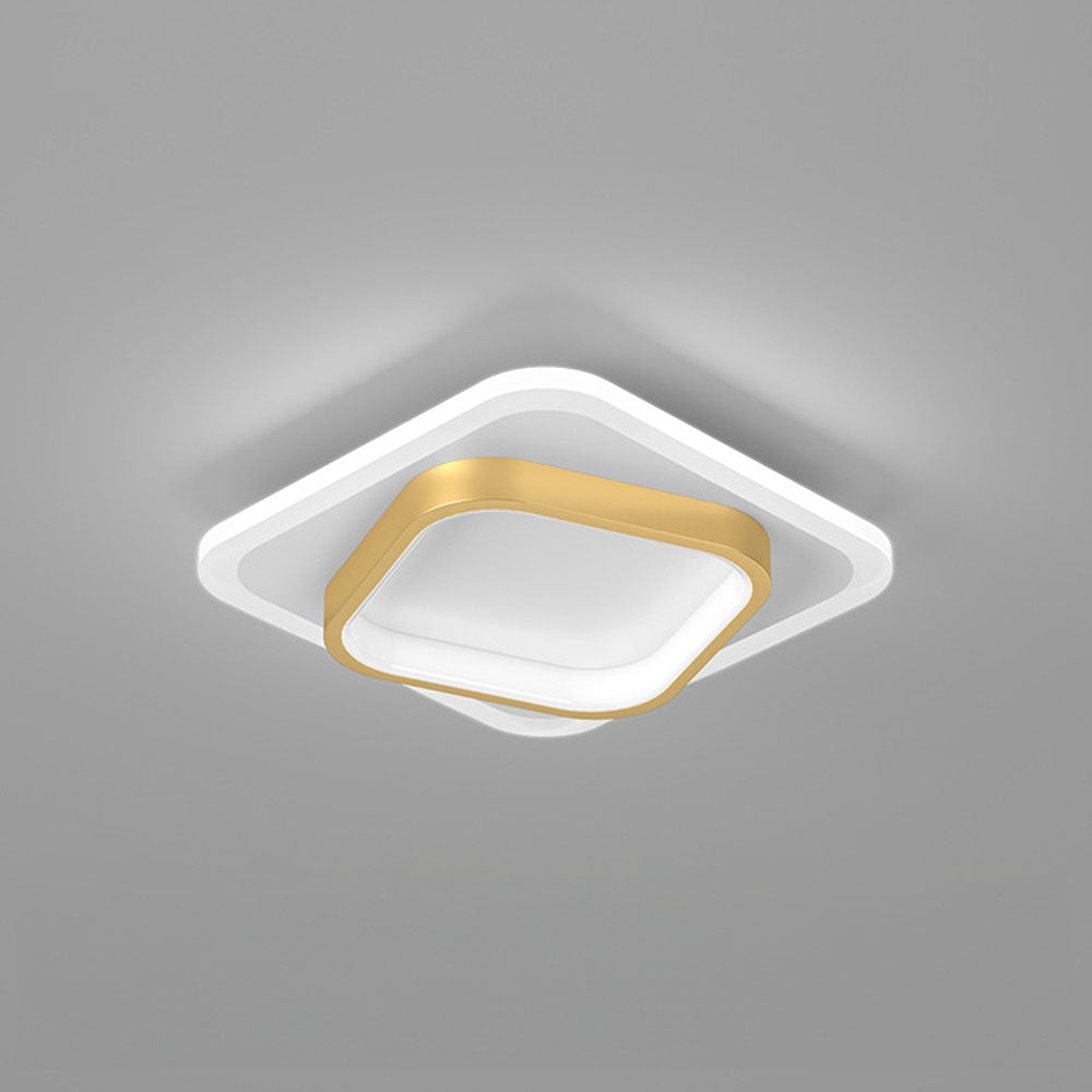 Square LED Golden Living Room Ceiling Light