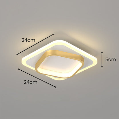 Square LED Golden Living Room Ceiling Light