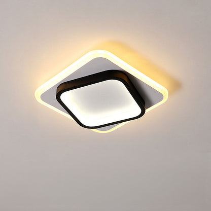 Square LED Golden Living Room Ceiling Light