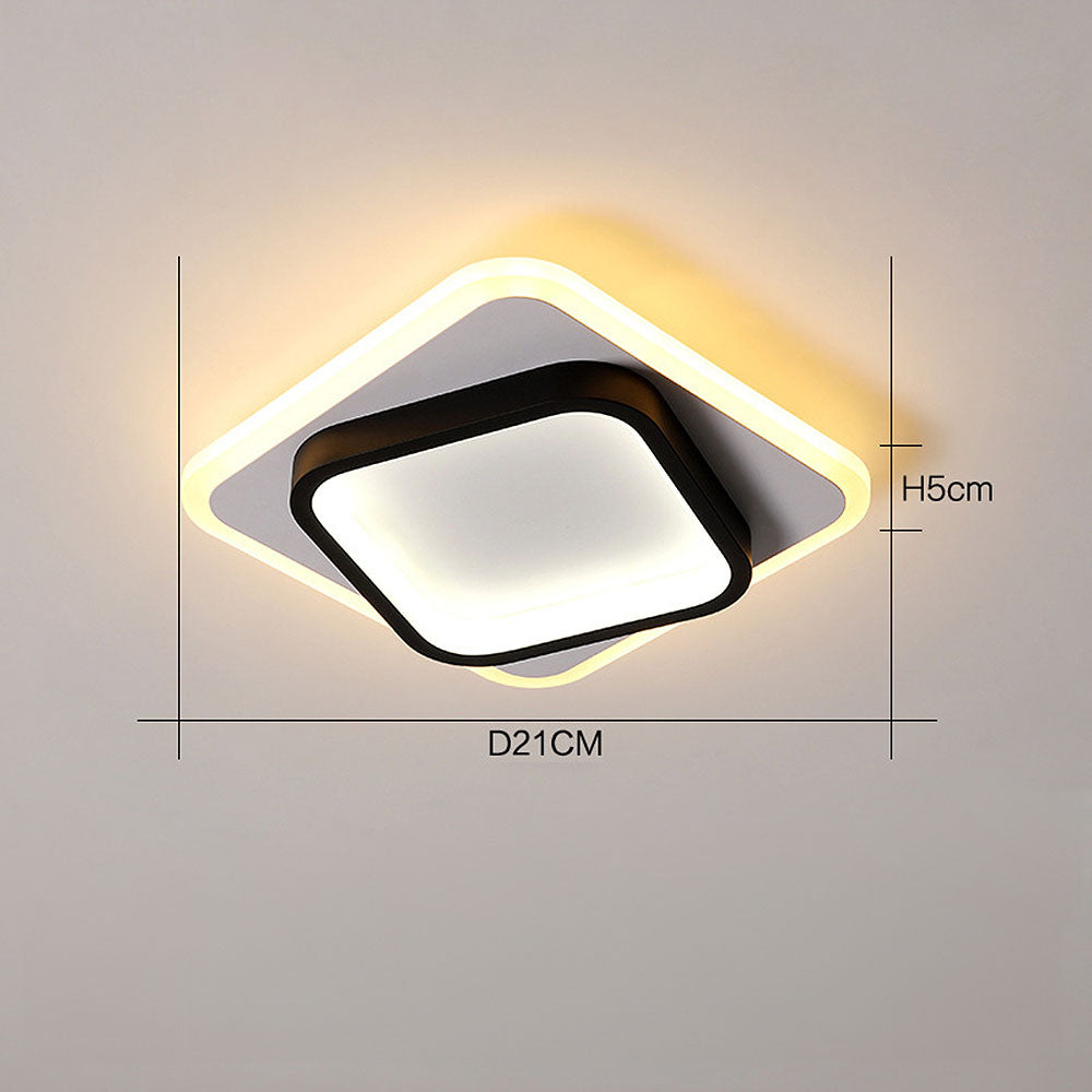 Square LED Golden Living Room Ceiling Light