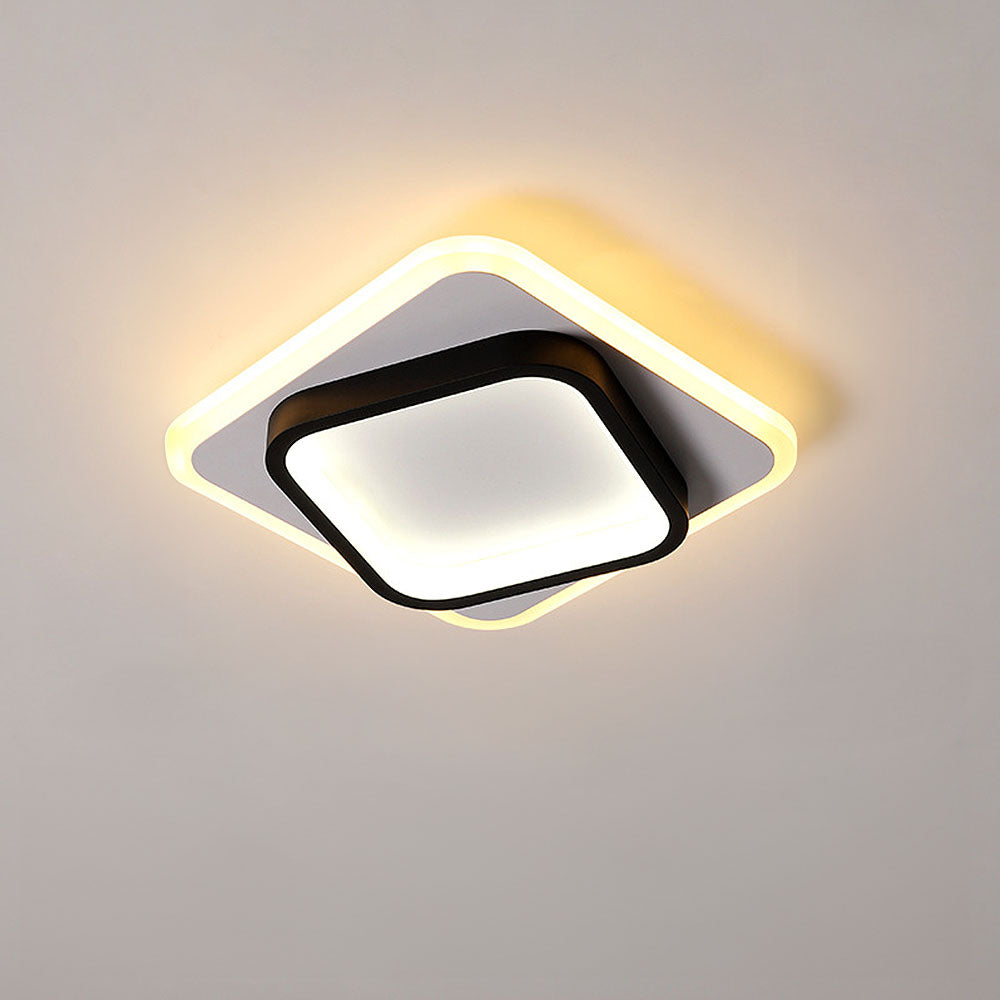 Square LED Golden Living Room Ceiling Light