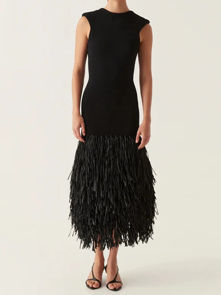 ALINE™ | LONG DRESS WITH FRINGES 