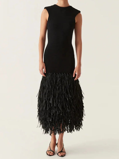 ALINE™ | LONG DRESS WITH FRINGES 