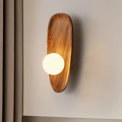 Natural wooden wall lamp 