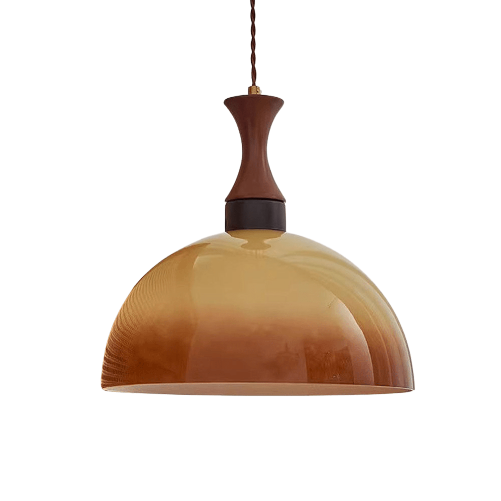 Retro amber glass farmhouse pendant lamp