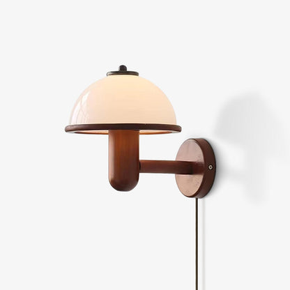 Mushroom wooden wall lamp 