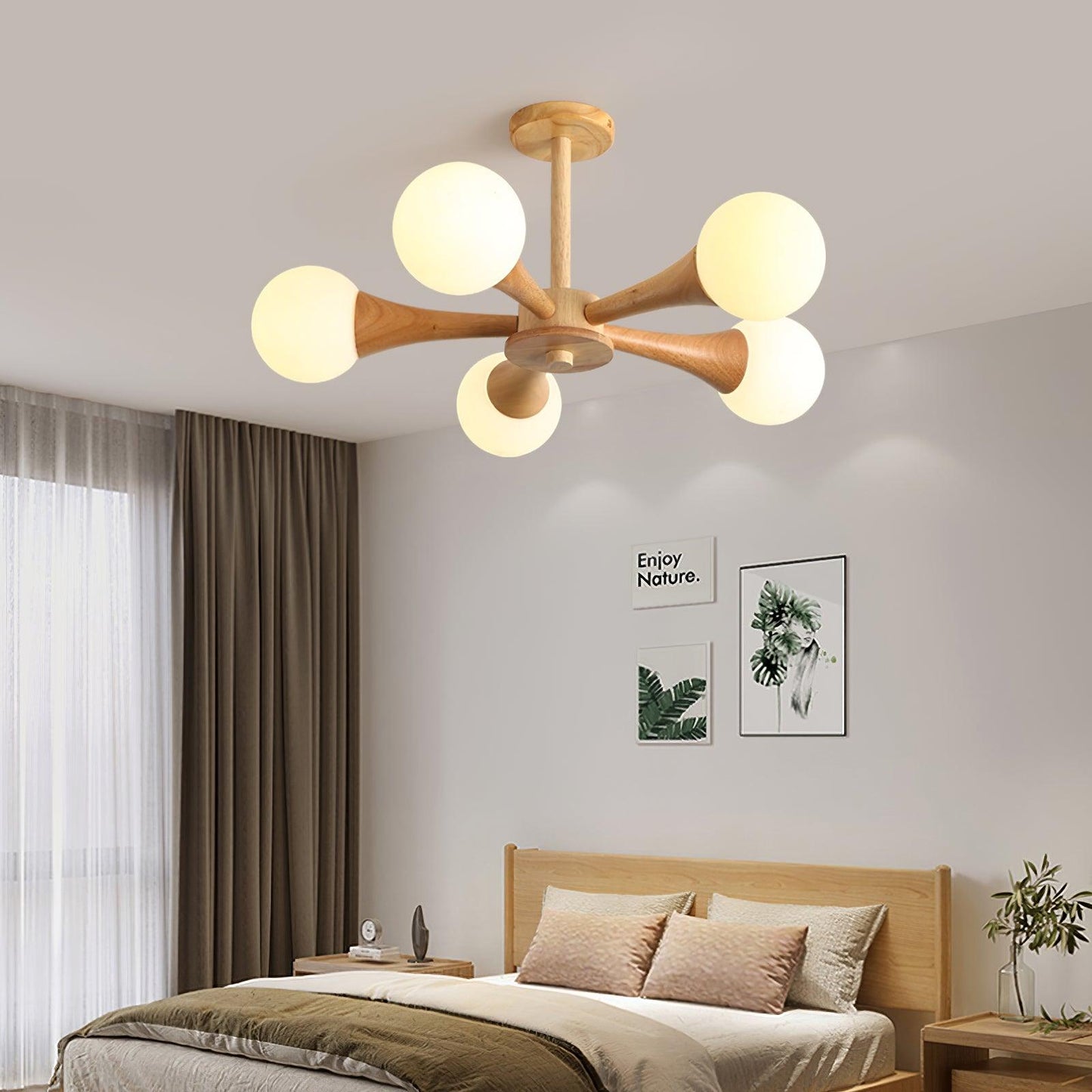 Wooden Nera chandelier 