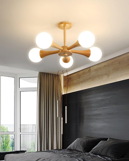 Wooden Nera chandelier 