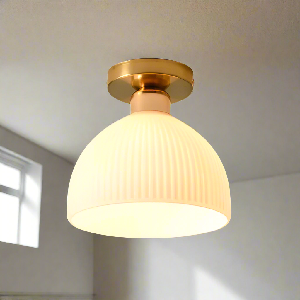 Modern Milk White Glass Ceiling Lamp 