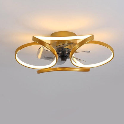 Flower LED modern built-in ceiling fan with remote control 