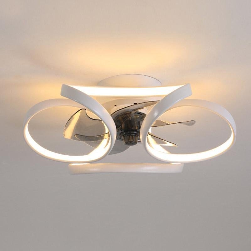 Flower LED modern built-in ceiling fan with remote control 