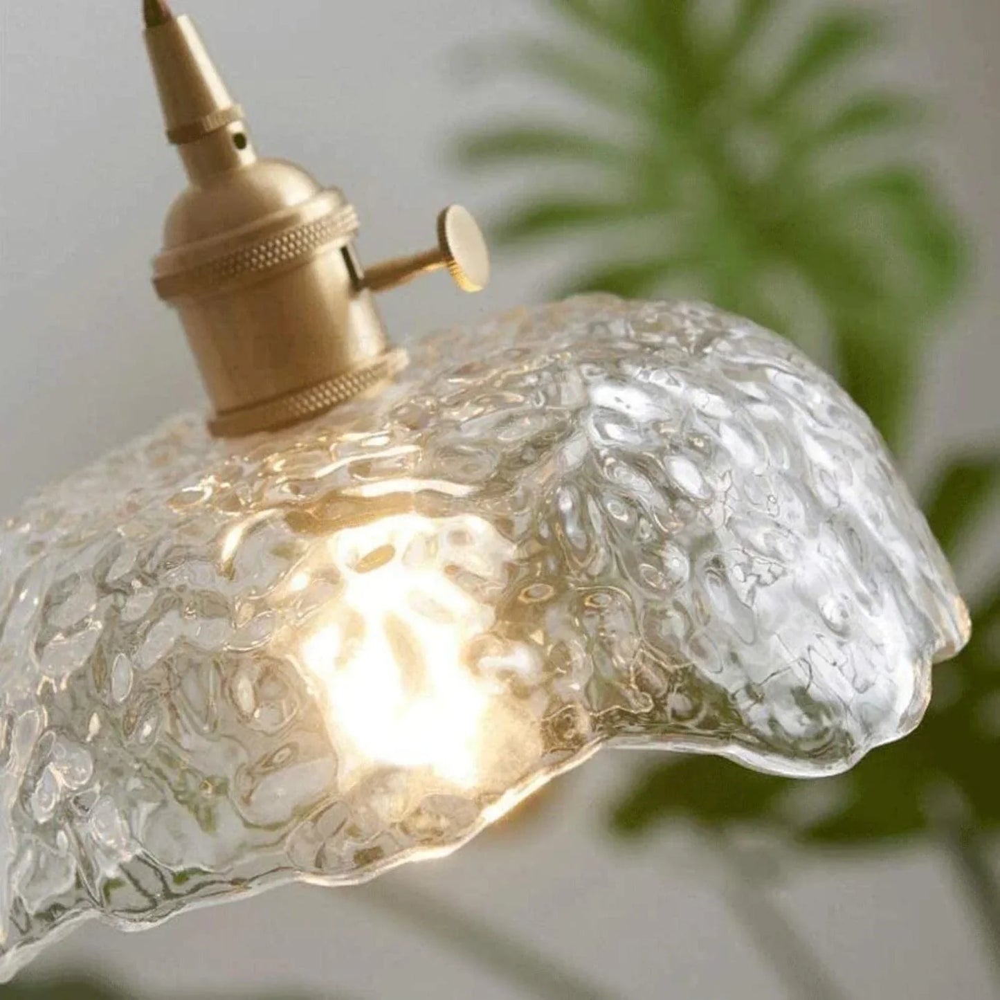 Irregular brass glass pendant lamp