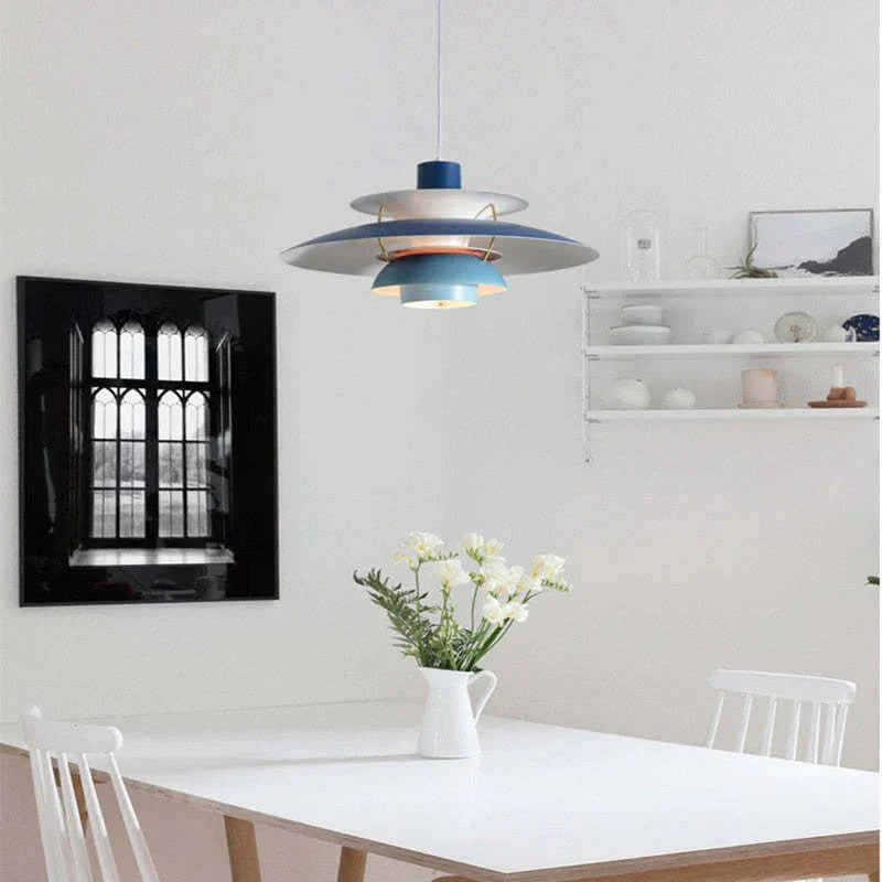 Morandi Modern LED pendant lamp with shade