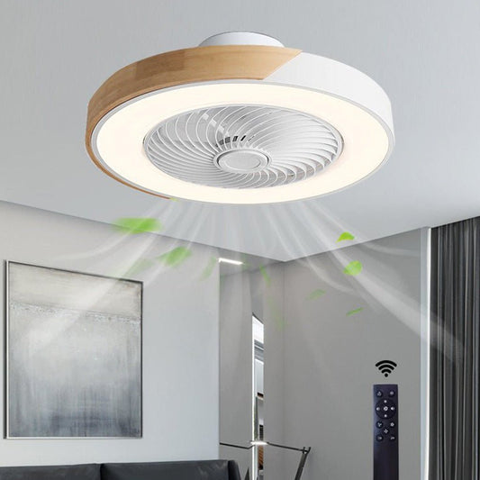 Round Square Integrated LED Bladeless Ceiling Fan with Remote Control