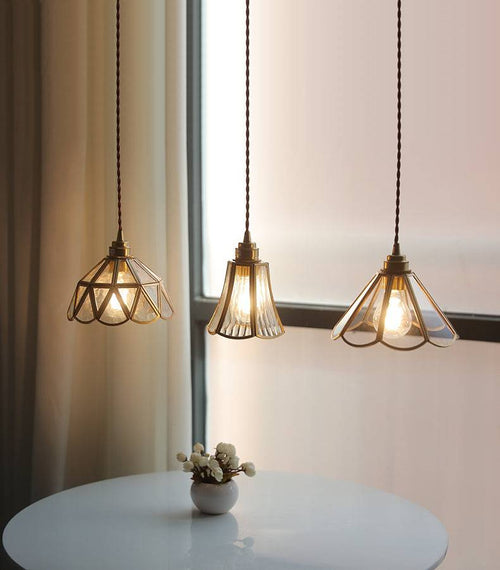 Brass glass pendant lamp 