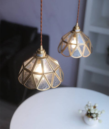 Brass glass pendant lamp 