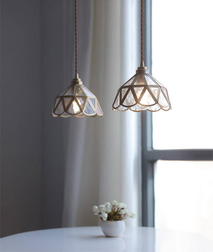 Brass glass pendant lamp 