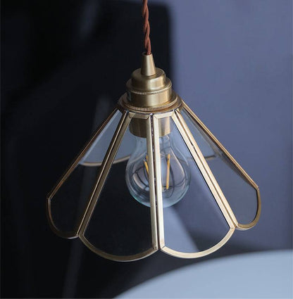 Brass glass pendant lamp 