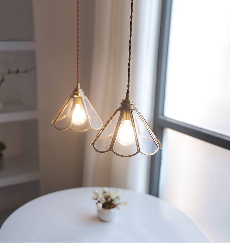 Brass glass pendant lamp 